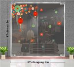 DECAL DÁN KÍNH TRANG TRÍ TẾT LỒNG ĐÈN ĐỎ TRÊN CÀNH HOA XUÂN 2