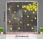 DECAL DÁN KÍNH TRANG TRÍ TẾT MAI VÀNG TỨ QUÝ KHOE SẮC