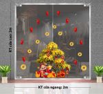 DECAL TRANG TRÍ TẾT DÁN KÍNH ÔNG THẦN TÀI TRAO TÀI LỘC DƯỚI GÓC MAI VÀNG