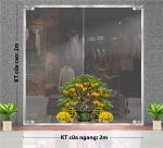 DECAL DÁN KÍNH TRANG TRÍ TẾT CÂY KẾ VÀNG VÀ CHẬU HOA CÚC