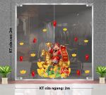 DECAL DÁN KÍNH TRANG TRÍ TẾT THẦN TÀI CƯỠI NGỰA MÃ ĐÁO THÀNH CÔNG