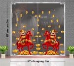 DECAL TRANG TRÍ TẾT ÔNG THẦN TÀI CƯỠI NGỰA XÍCH THỐ