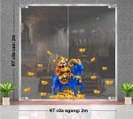 HÌNH DÁN KÍNH TRANG TRÍ TẾT THẦN TÀI ÔM THỎI VÀNG ĐÓN XUÂN ĐINH MÙI