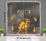 DECAL DÁN KÍNH TRANG TRÍ TẾT ĐINH MÙI VÀ QUẢ ĐÀO VÀNG