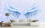 Tranh dán tường 3D cánh thiên thần ngọc bích