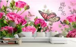 Tranh 3D vườn hoa hồng khoa sắc