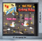 DECAL TRANG TRÍ TRUNG THU VUI HỘI TRĂNG RẰM ĐÓN CHỊ HẰNG