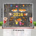 DECAL TRANG TRÍ TRUNG THU BÉ VÀ LÂN VUI HỘI TRĂNG RẰM 2024