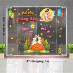 DECAL TRANG TRÍ TRUNG THU CHỊ HẰNG VÀ LỒNG ĐÈN VUI HỘI TRĂNG RẰM