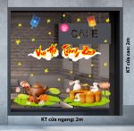 DECAL TRANG TRÍ TRUNG THU VUI HỘI TRĂNG RẰM BÊN MÂM CỔ