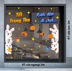 DECAL TRANG TRÍ TẾT TRUNG THU CHO TRƯỜNG MẦM NON LẤP LÓ ĐÓN TRUNG THU RƯỚC ĐÈN ĐI CHƠI