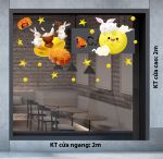 DECAL TRANG TRÍ TẾT TRUNG THU THỎ TRẮNG ÔM TRĂNG