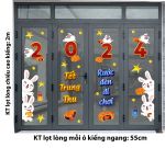 DECAL TRANG TRÍ TẾT TRUNG THU 2024 THỎ TRẮNG LẤP LÓ RƯỚC ĐÈN ĐI CHƠI