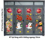 DECAL TRANG TRÍ TẾT TRUNG THU BÉ XÁCH LỒNG ĐÈN VÀ LÂN ĐÓN TRNG THU 2024