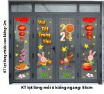DECAL TRANG TRÍ TẾT TRUNG THU THỎ ĐÁNH TRỐNG XÁCH LỒNG ĐÈN