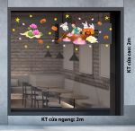 DECAL TRANG TRÍ TẾT TRUNG THU CHÚ CUỘI THẢ ĐÈN HOA SEN