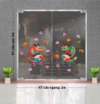 DECAL TRANG TRÍ TẾT TRUNG THU HAI BÉ MÚA RỒNG