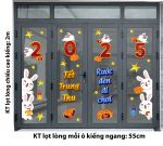 DECAL TRANG TRÍ TẾT TRUNG THU CỬA 4 CÁNH THỎ TRẮNG RƯỚC ĐÈN ĐI CHƠI 2025