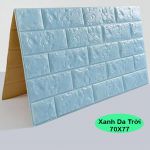Xốp dán tường viên gạch màu xanh da trời (4mm)